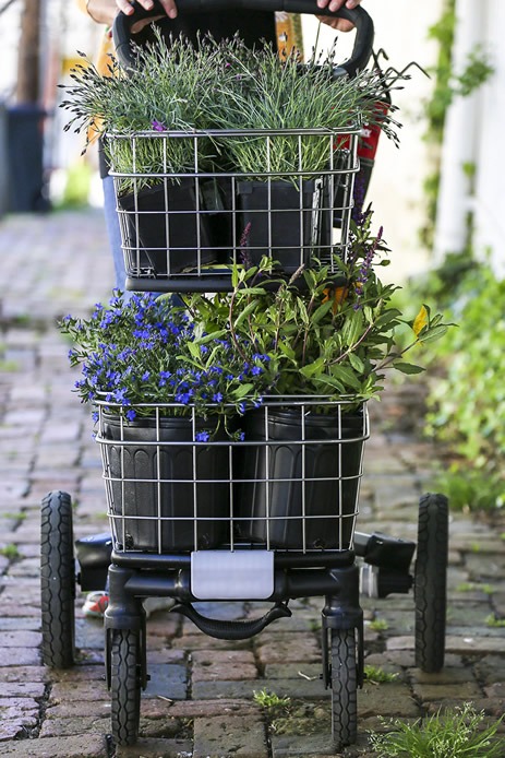 portable shopping cart with wheels for flower planting