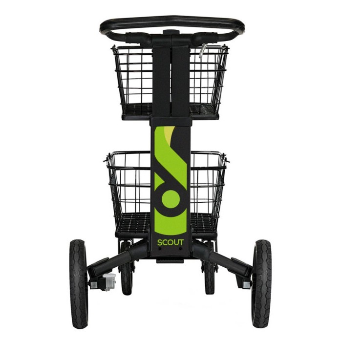 Scout Cart in Black or Silver - Folding Utility Cart with Baskets & Tray for Office or Home - Image 3