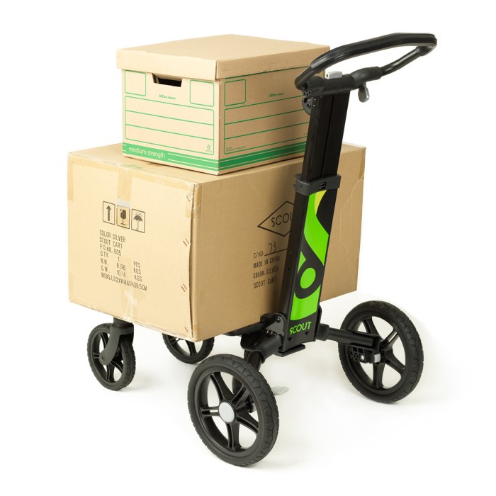 Scout Cart in Black or Silver - Folding Utility Cart with Baskets & Tray for Office or Home - Image 8