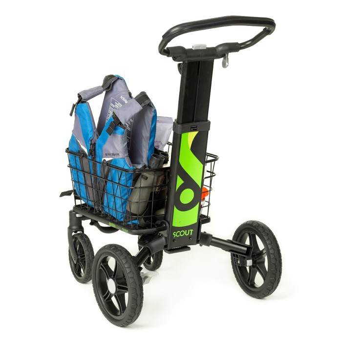 Scout Cart in Black or Silver - Folding Utility Cart with Baskets & Tray for Office or Home - Image 9